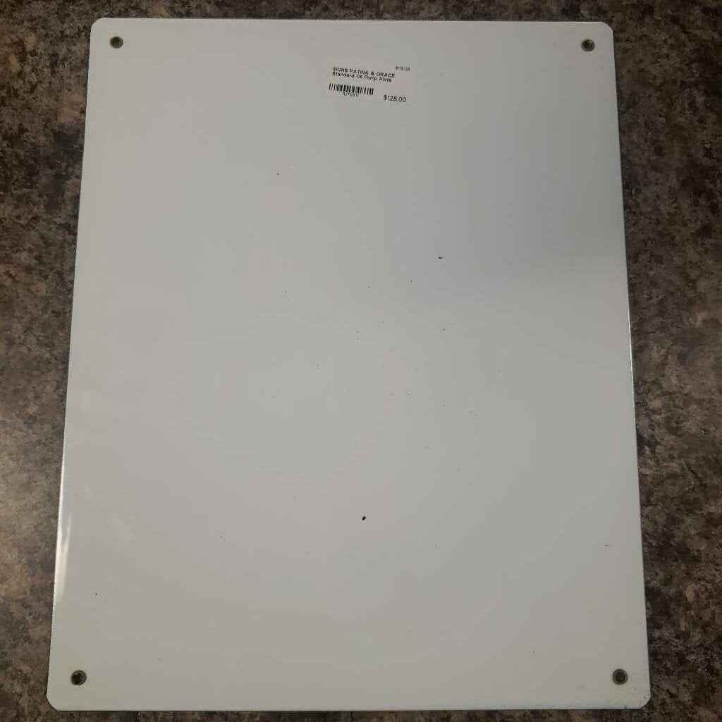 Standard Oil Pump Plate