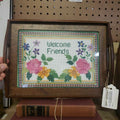 Cross-Stitch "Welcome Friends" Tray