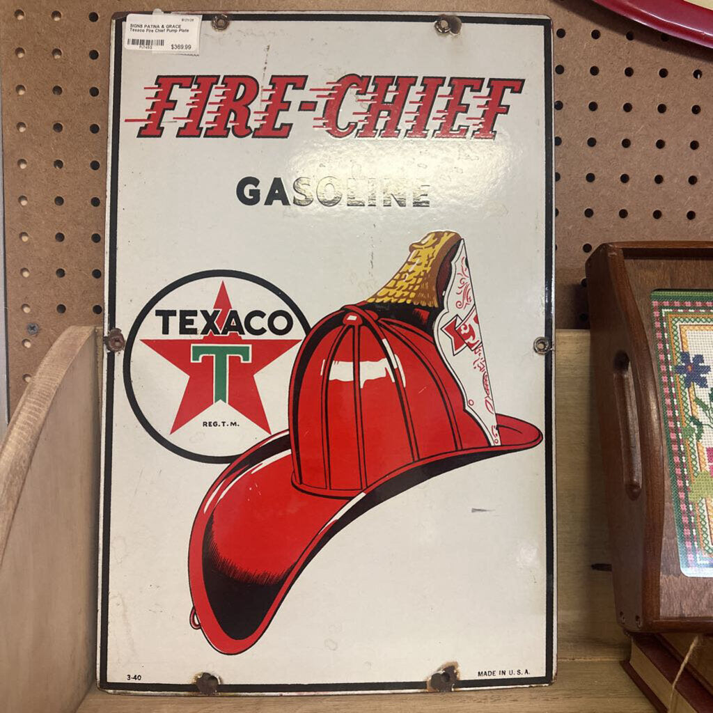 Texaco Fire Chief Pump Plate