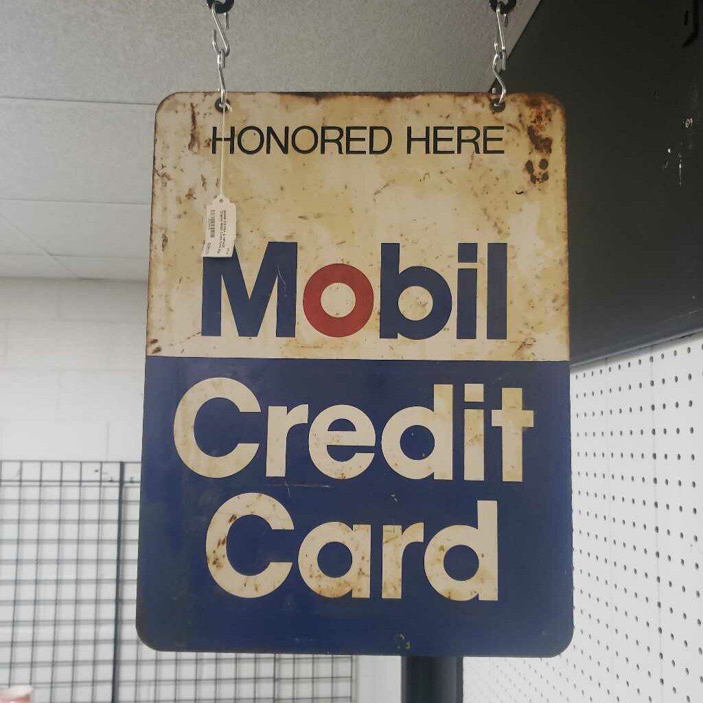 Original Mobil Credit Card Sign
