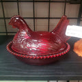 7" HEN ON NEST RED